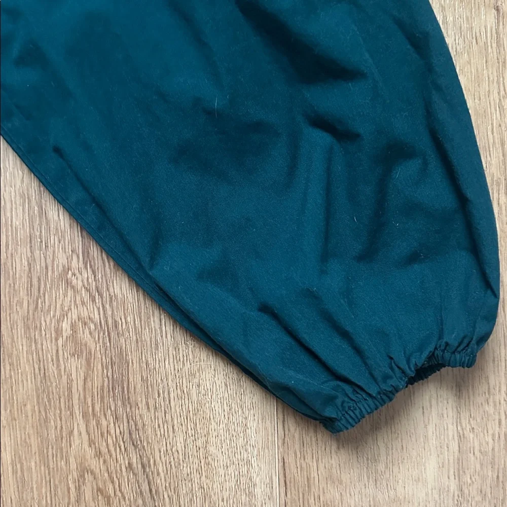 Abercrombie & Fitch Puff Sleeve Long Sleeve Top In‎ Forest Green